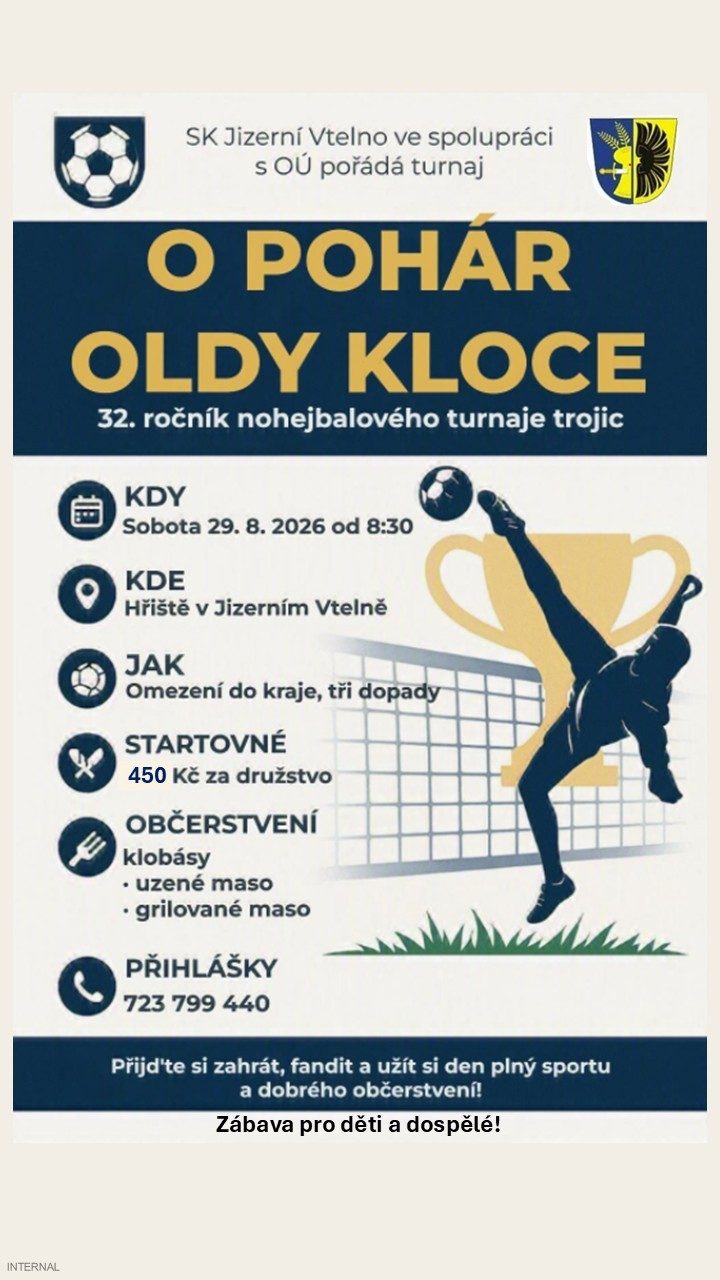 Plakát turnaje O pohár Oldy Kloce